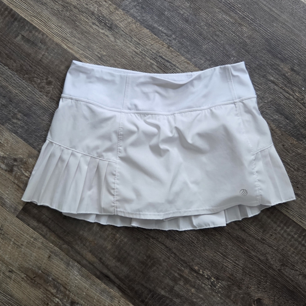 MPG Tennis Pickleball Skirt Skort Women Size M White Pleated Pull On Pocket